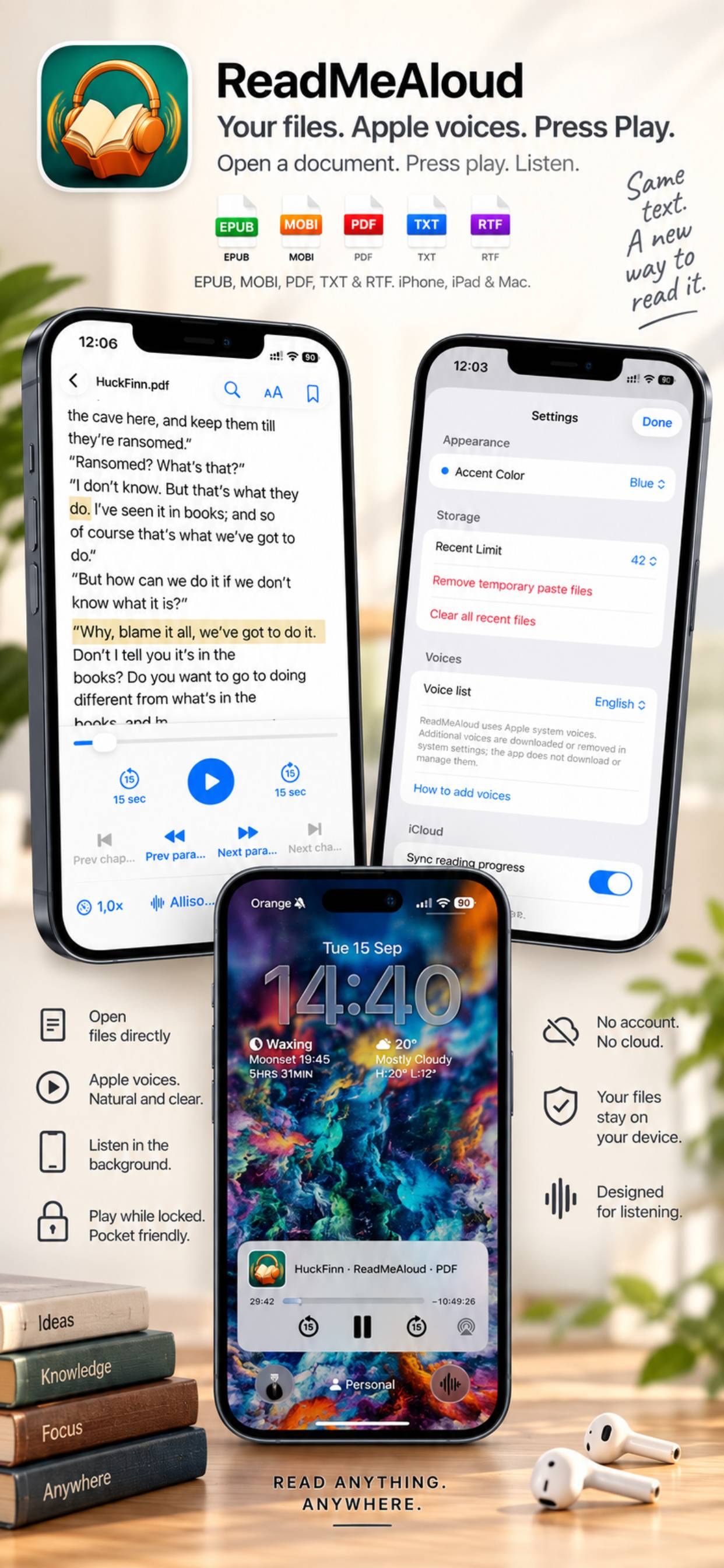 README.aloud on iPhone — screenshot 1