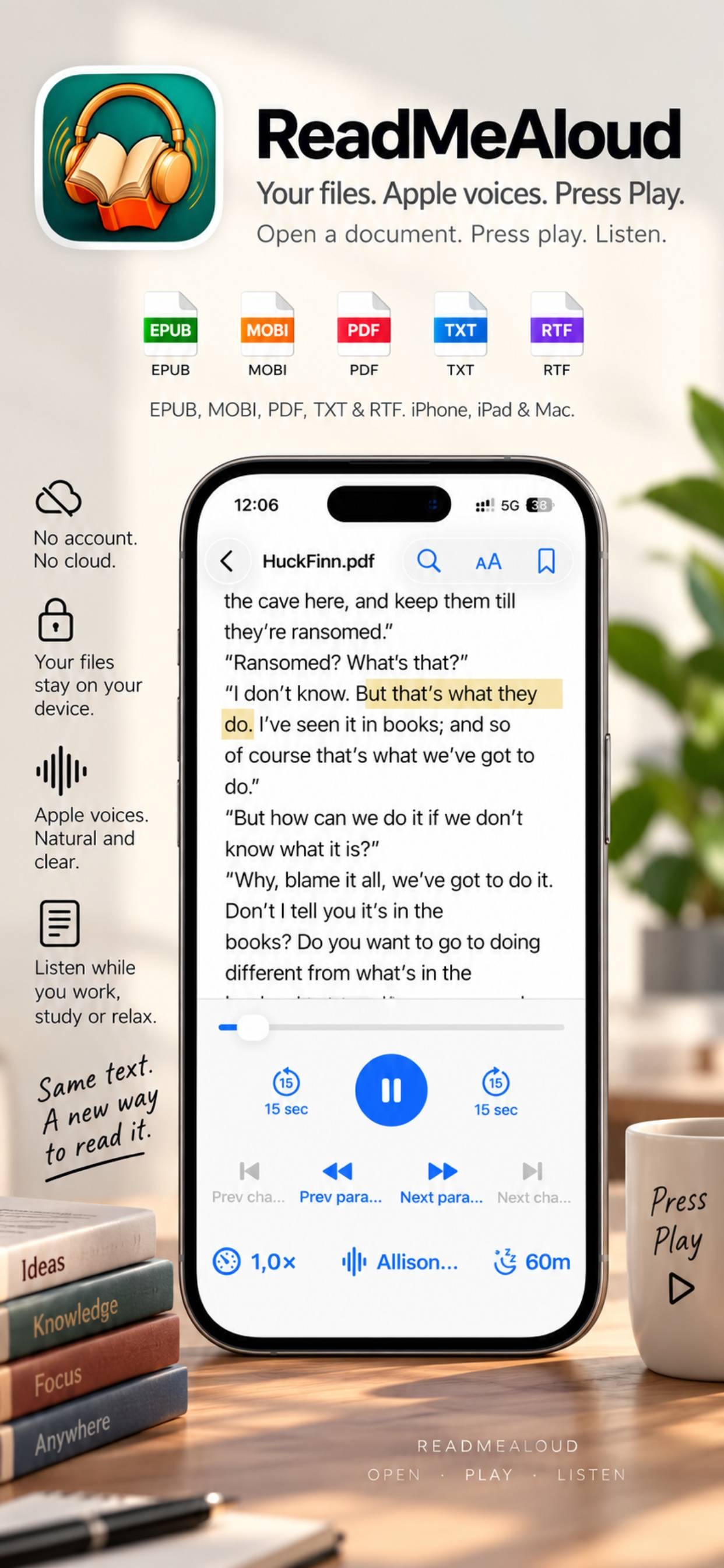README.aloud on iPhone — screenshot 3
