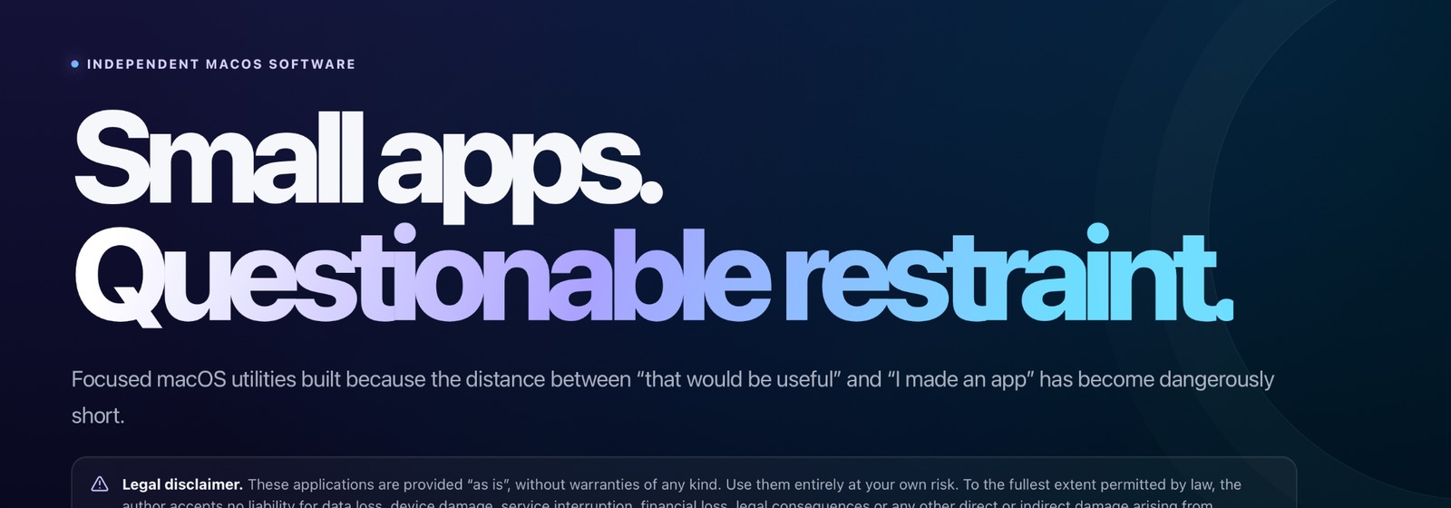 mc — Small macOS apps. Questionable restraint.