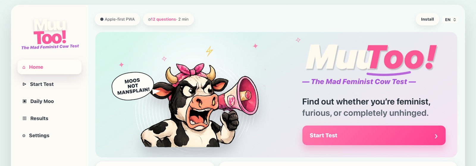 MuuToo! — The Mad Feminist Cow Test.