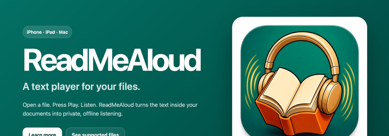 ReadMeAloud — A text player for your local files.
