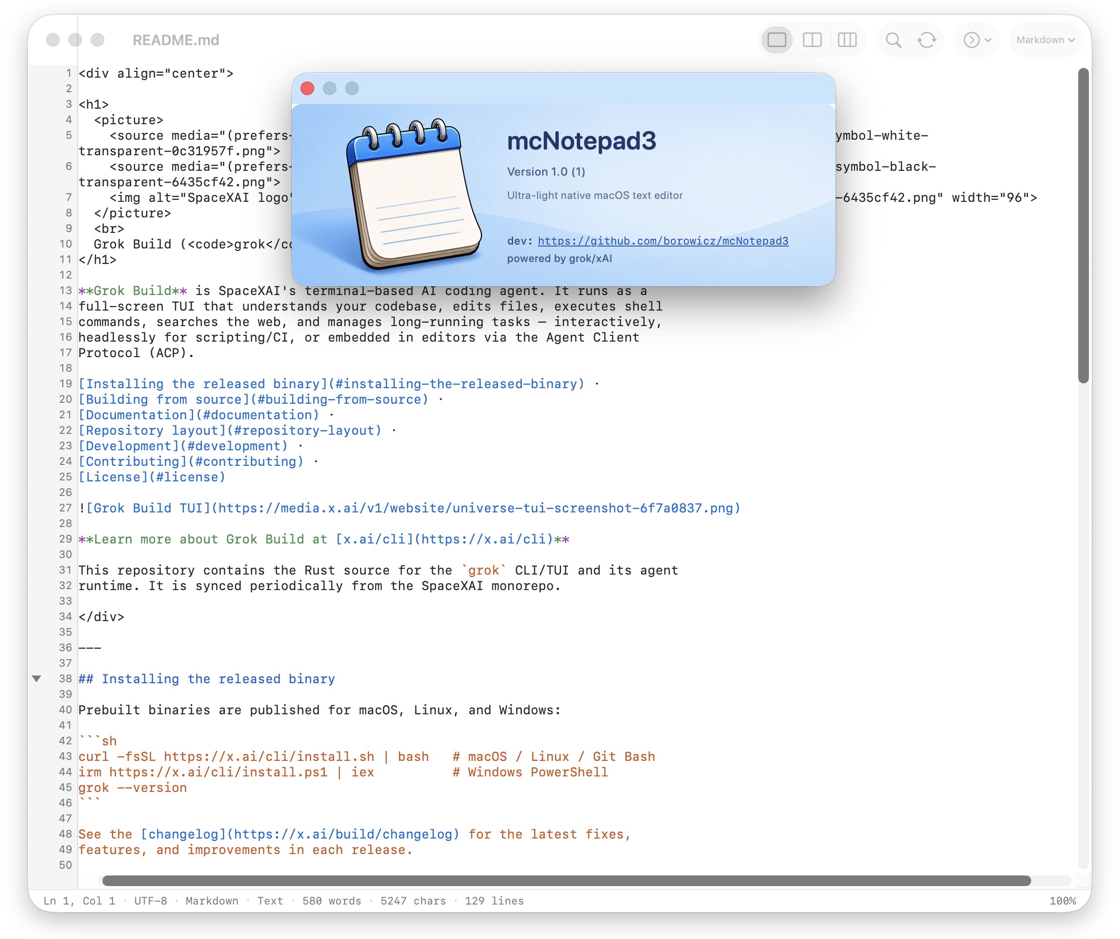 mcNotepad app preview