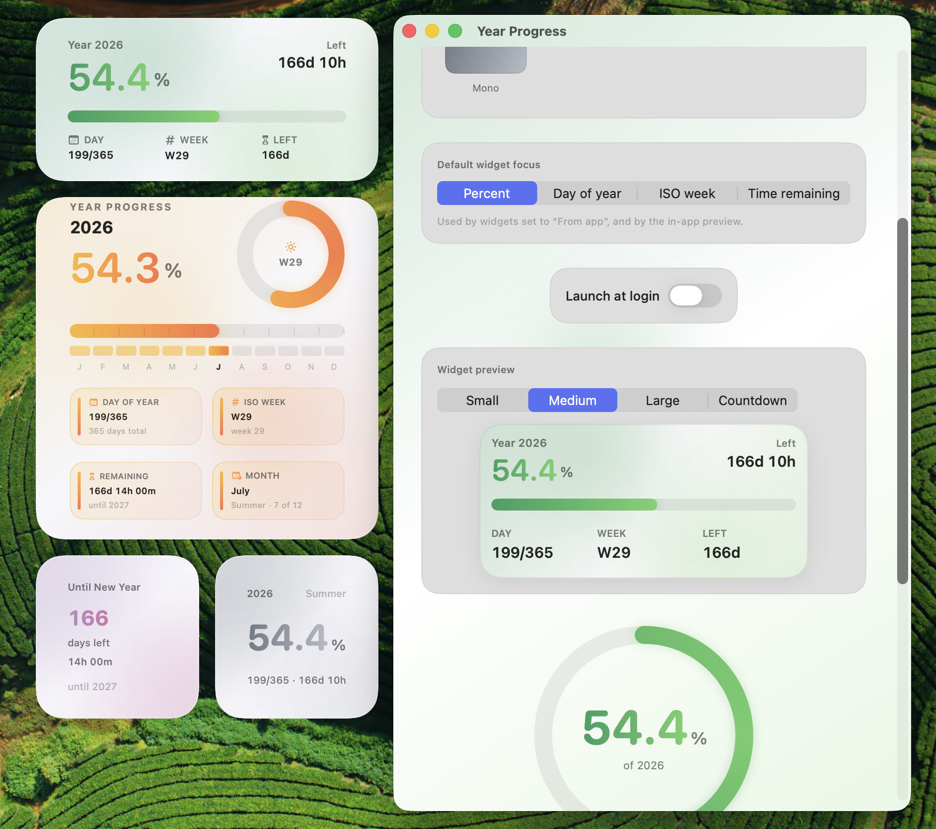 YearProgress app preview